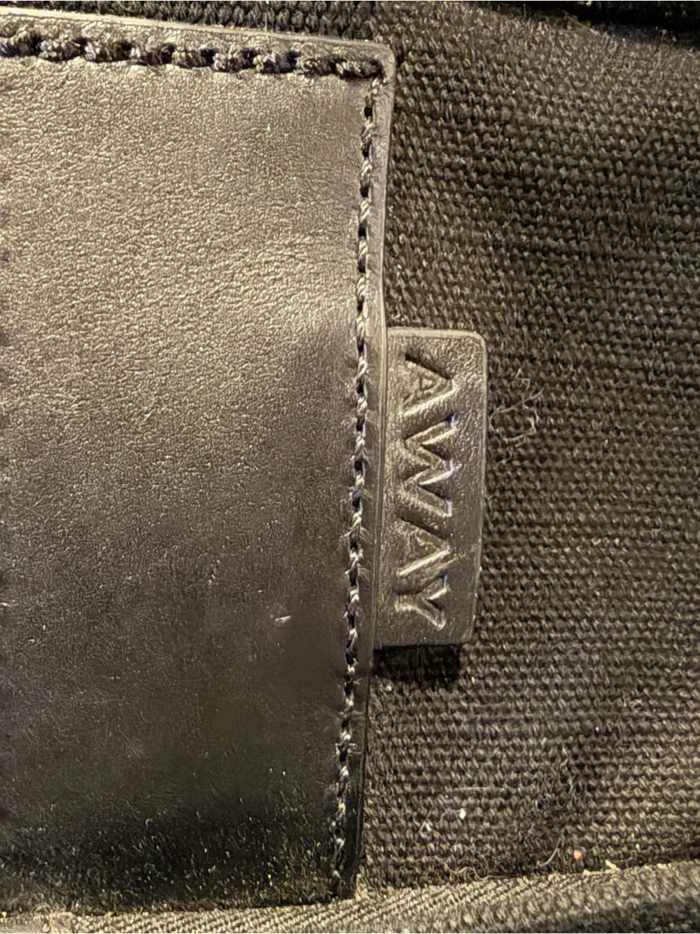 Away Black Canvas Duffel Bag with Front Patch Pocket - Like New! Retails $245